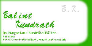 balint kundrath business card