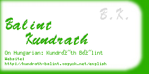 balint kundrath business card